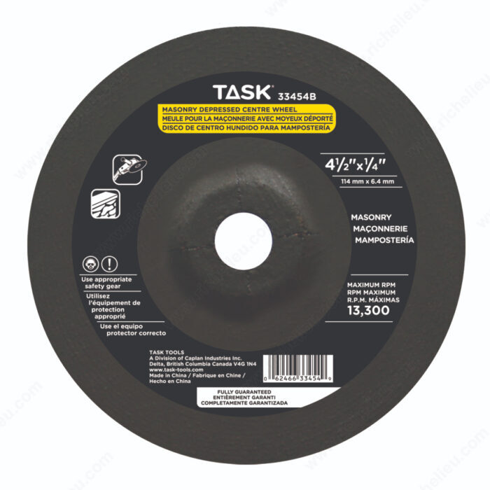 TASK 33454B 4-1/2"x1/4" Masonry
Wheel - Ritchie's Building & Flooring Centre