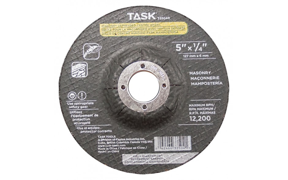 TASK 33504B 5"x1/4" Masonry
Wheel - Ritchie's Building & Flooring Centre