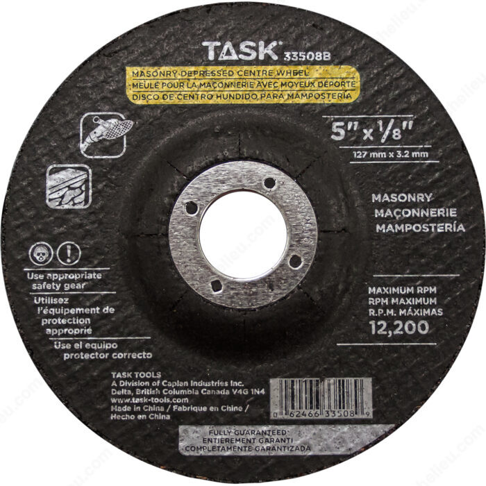 TASK 33508B 5"x1/8" Masonry
Wheel - Ritchie's Building & Flooring Centre