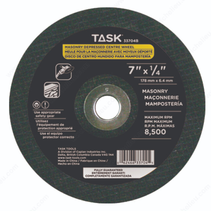 TASK 33704B 7"x1/4" Masonry
Wheel - Ritchie's Building & Flooring Centre