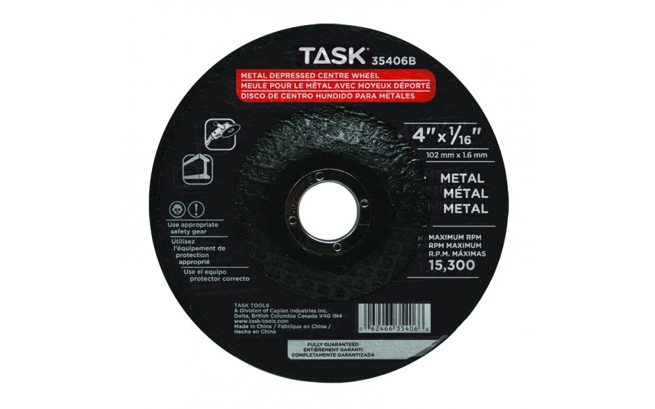 TASK 35406B 4"x1/16" Metal
Depressed
Center Wheel - Ritchie's Building & Flooring Centre