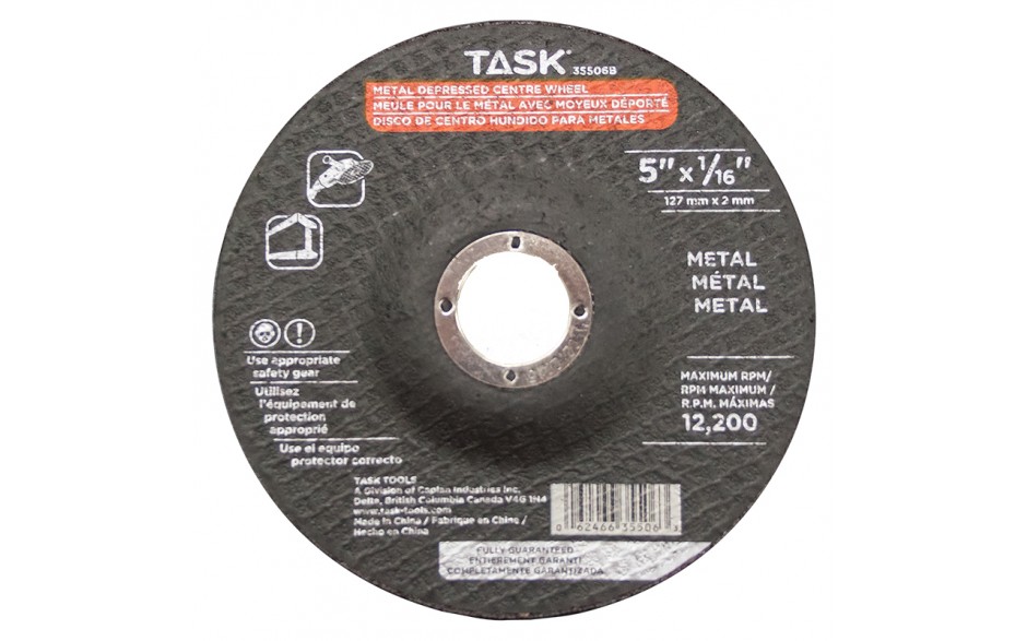 TASK 35506B 5"x1/16" Metal
Depressed
Center Wheel - Ritchie's Building & Flooring Centre
