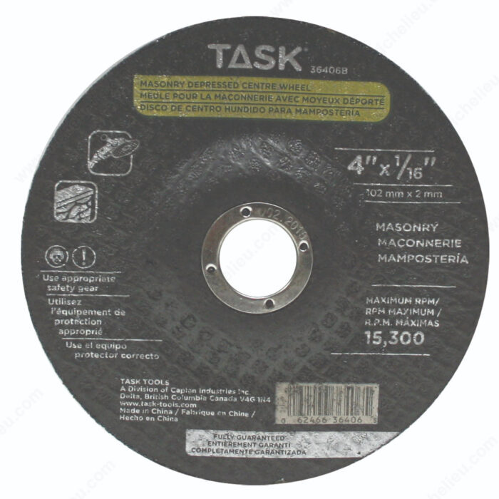 TASK 36406B 4"x1/16" Masonry
Wheel - Ritchie's Building & Flooring Centre