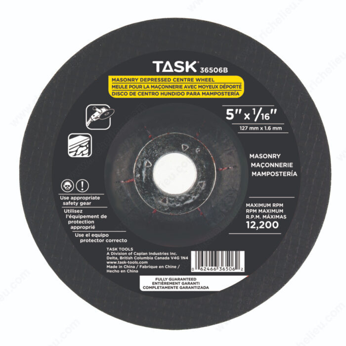 TASK 36506B 5"x1/16" Masonry
Wheel - Ritchie's Building & Flooring Centre