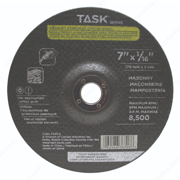 TASK 36706B 7"x1/16" Masonry
Wheel - Ritchie's Building & Flooring Centre