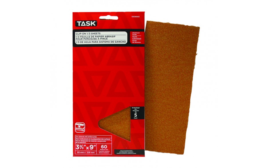 TASK OSO8060 3-2/3X9" Al. Ox 60
grit 5 PK. CLIP ON 1/3 SHEET - Ritchie's Building & Flooring Centre