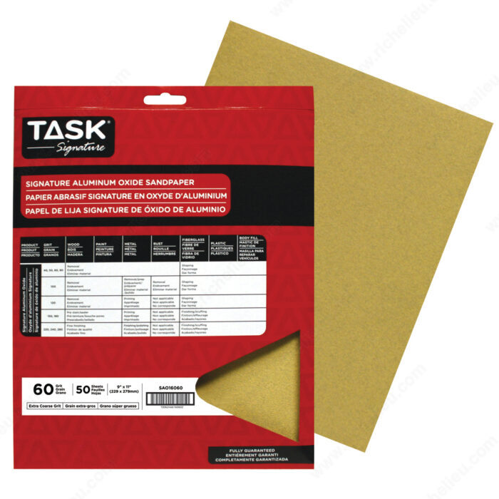 TASK 9" x 11" 60 Grit Aluminum
Oxide Sandpaper SAO16060 - Ritchie's Building & Flooring Centre