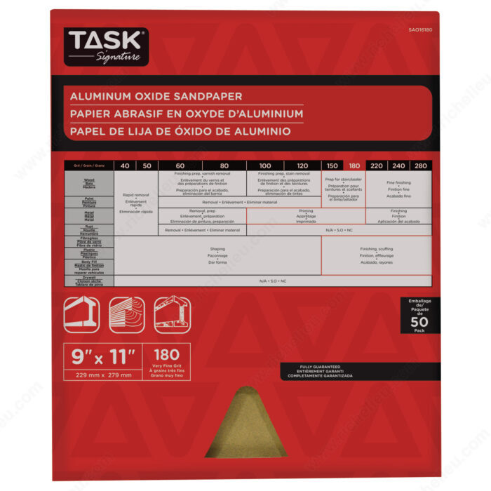 TASK 9" x 11" 80 Grit Aluminum
Oxide Sandpaper SAO16080 - Ritchie's Building & Flooring Centre