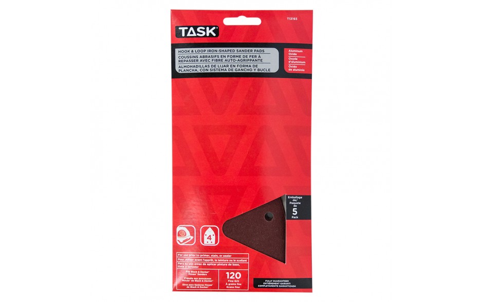 TASK T13193 120 Grit Hook & Loop
Iron
Shaped Sanding Discs - Ritchie's Building & Flooring Centre