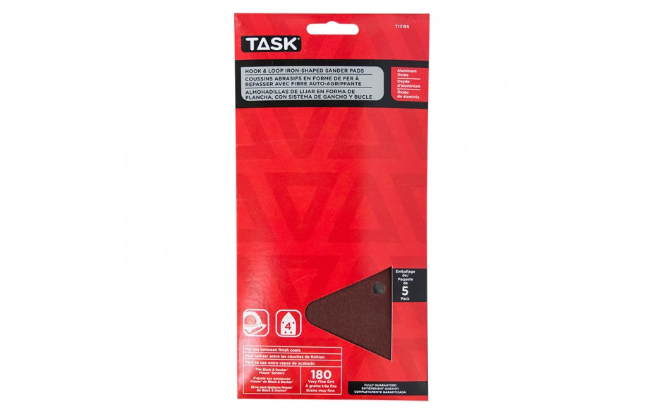 TASK T13195 180 Grit Hook & Loop
Iron
Shaped Sanding Discs - Ritchie's Building & Flooring Centre
