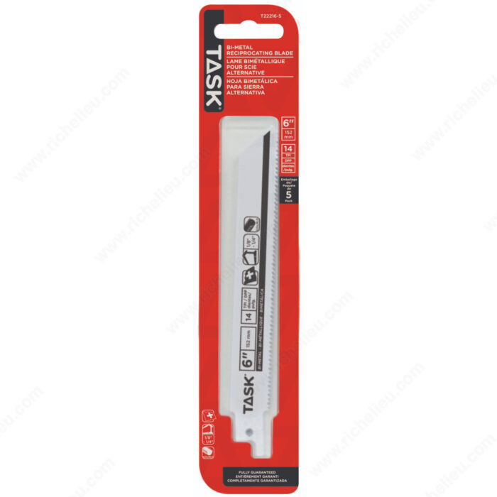 TASK 6" 5 pc. Reciprocating
Blades T22216-5 - Ritchie's Building & Flooring Centre