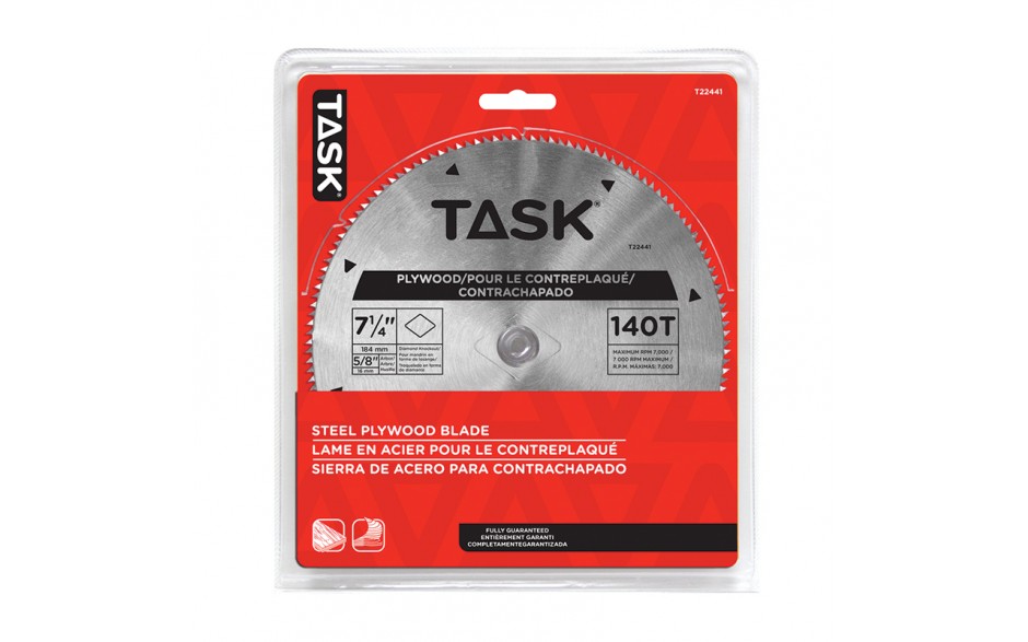 TASK T22441 7-1/4" 140T Plywood
Blade - Ritchie's Building & Flooring Centre
