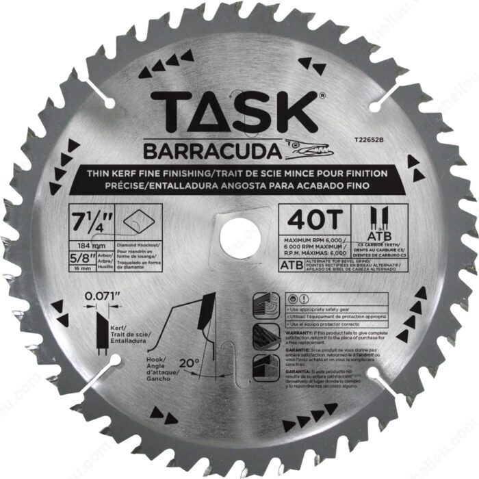 TASK T22652B 7-1/4" 40T
Finishing Blade - Ritchie's Building & Flooring Centre