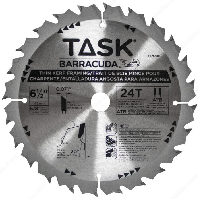 TASK T22658B 6-1/2" 24T Framing
Blade - Ritchie's Building & Flooring Centre