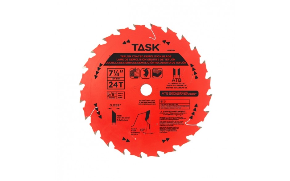 TASK 7T22680B -1/4" 24T Teflon
Demo
Blade - Ritchie's Building & Flooring Centre