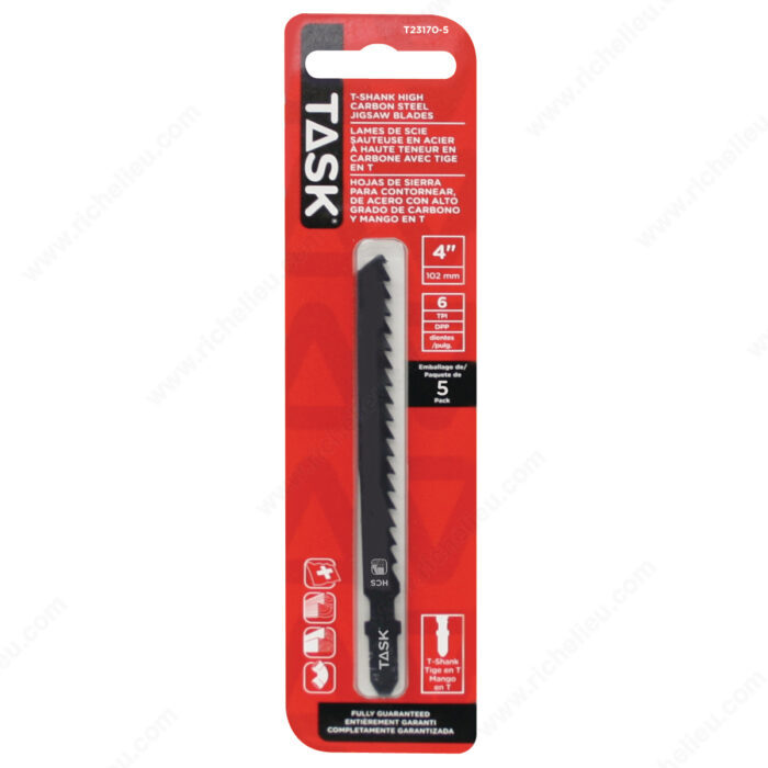 TASK 4" T-Shank Jigsaw Blades
5/pk T23170-5 - Ritchie's Building & Flooring Centre