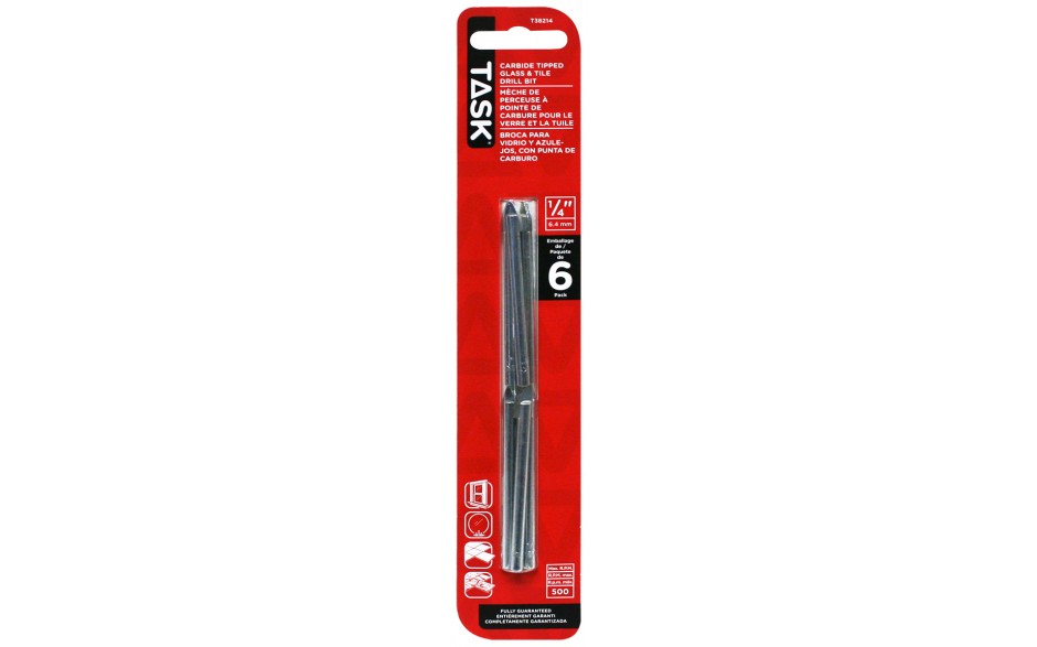 TASK T38214 1/4" Carbide Glass &
Tile Bit 6 pack - Ritchie's Building & Flooring Centre