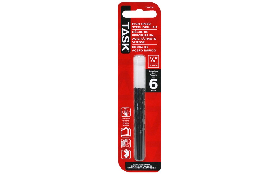 TASK T46018 1/8" x 6 pc High Speed Bits - Ritchie's Building & Flooring Centre