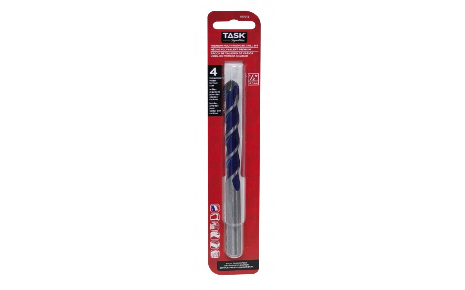 TASK 1/2" Carbide Drill Bit
4-Edge Multi-Purpose 1/pk T57012 - Ritchie's Building & Flooring Centre