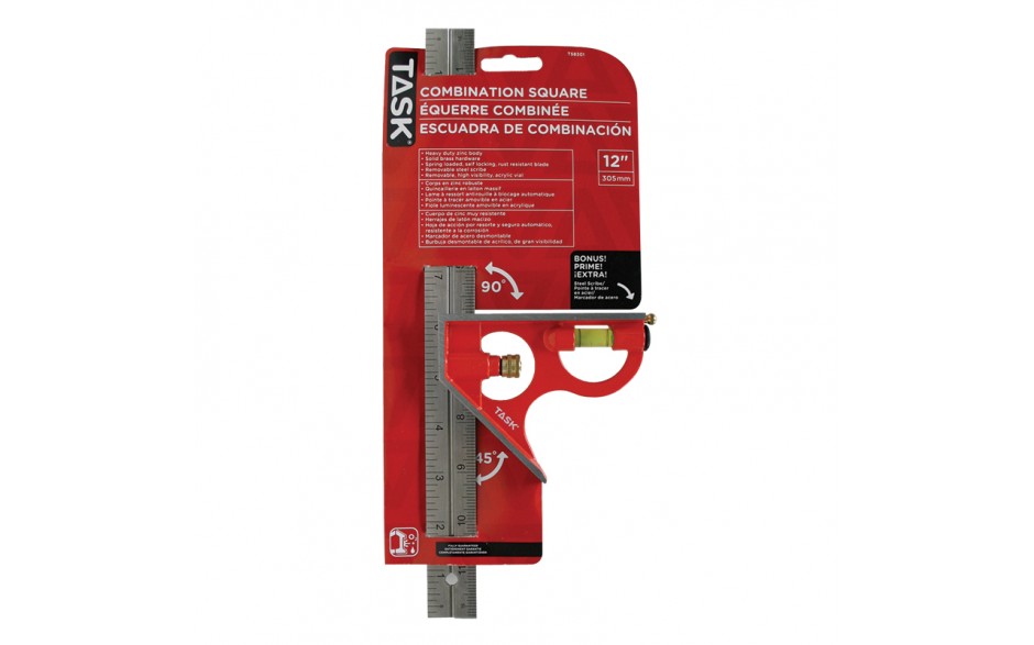 TASK T58301 12" Combo Square - Ritchie's Building & Flooring Centre