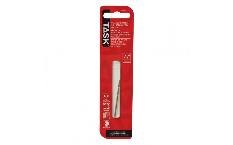 TASK T90116 1/16" Titanium High
Speed Drill Bit - Ritchie's Building & Flooring Centre
