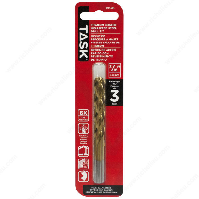 TASK T93316 3/16" x 6 pc Drill Bits - Ritchie's Building & Flooring Centre