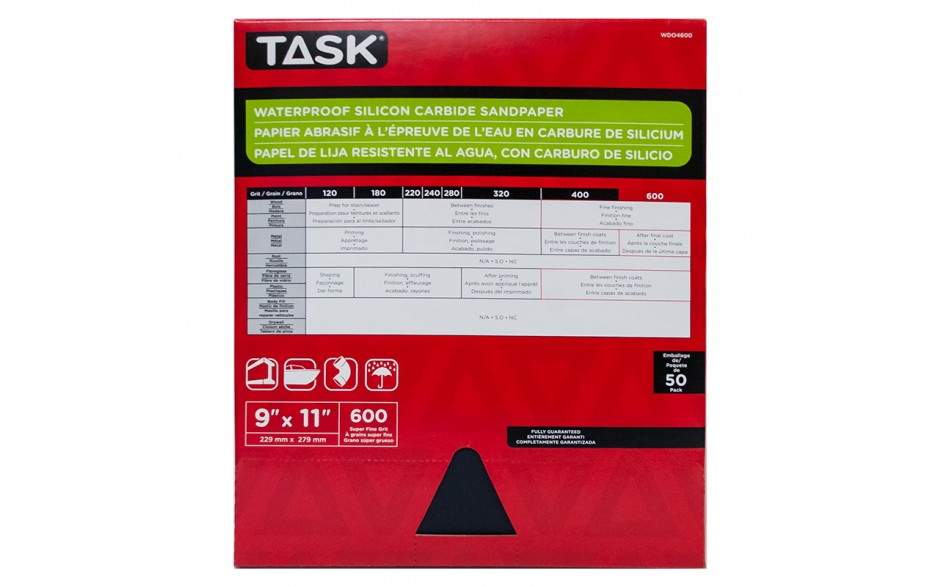 TASK 9" x 11" Waterproof Carbide
Sandpaper WDO4600 - Ritchie's Building & Flooring Centre
