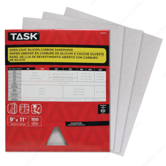 TASK 9" x 11" 100 Grit Silicone
Carbide Sandpaper ZSO3100 - Ritchie's Building & Flooring Centre